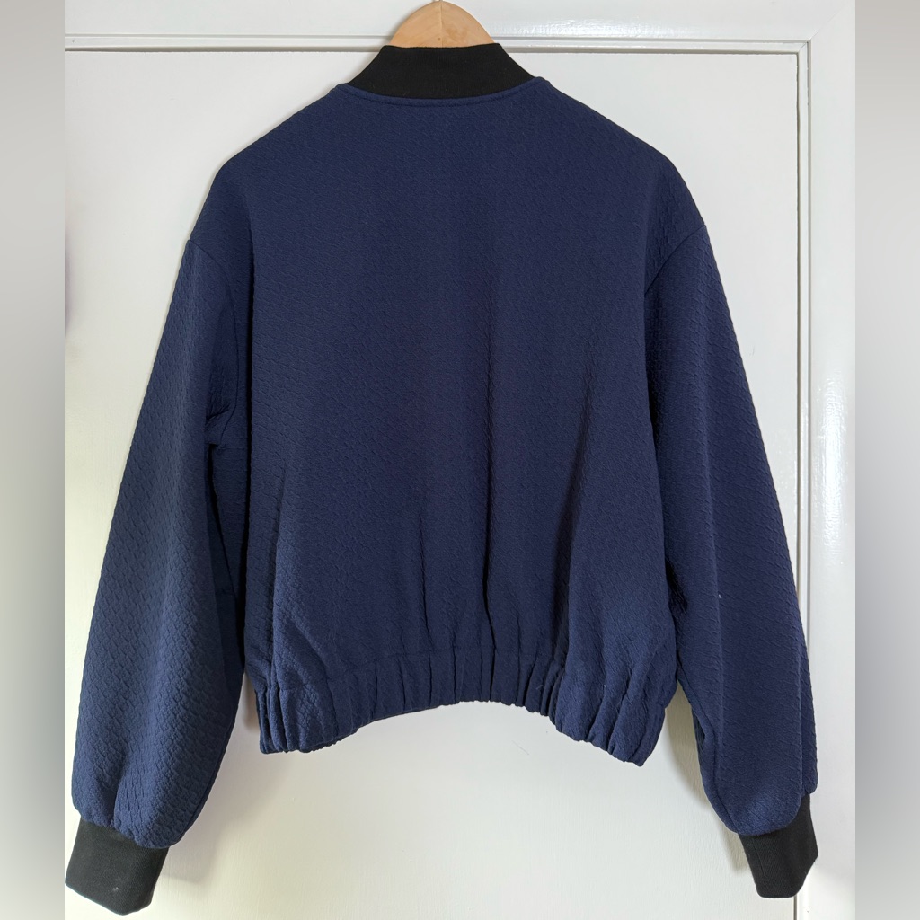 Havva Italy Women’s Bomber Jacket Woven Textured Quiet Luxury Streetwear Chic — image 7 of 8